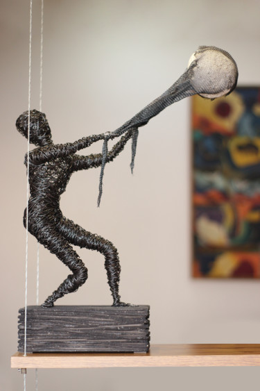 Scultura intitolato "The planet thief (5…" da Karen Axikyan, Opera d'arte originale, Metalli