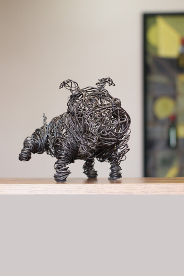 Rzeźba zatytułowany „Doggy (18x24x17 1kg…” autorstwa Karen Axikyan, Oryginalna praca, Metale