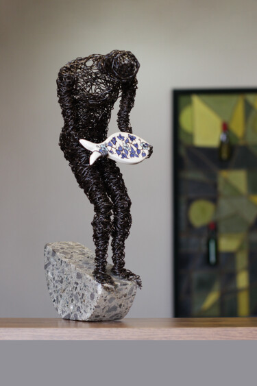 Sculpture titled "Goodbye (41x22x15 3…" by Karen Axikyan, Original Artwork, Metals