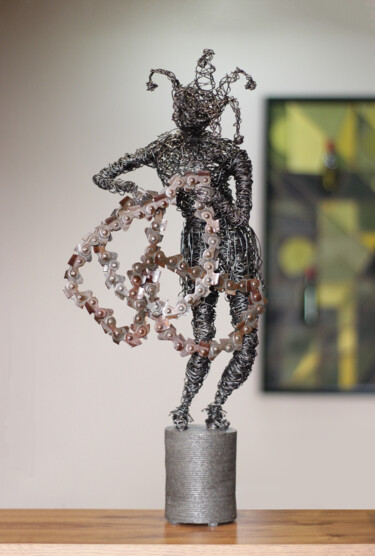 Sculpture titled "Drawing borders (54…" by Karen Axikyan, Original Artwork, Metals