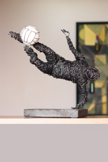 Sculpture titled "Artful Strike" by Karen Axikyan, Original Artwork, Metals