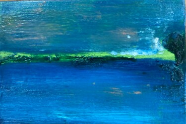 Pittura intitolato "Vue du lac #3" da Karen Dutoit Verbeke, Opera d'arte originale, Cera