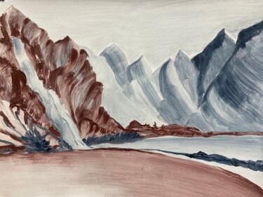 Pittura intitolato "En pleine montagne…" da Karen Dutoit Verbeke, Opera d'arte originale, Acrilico
