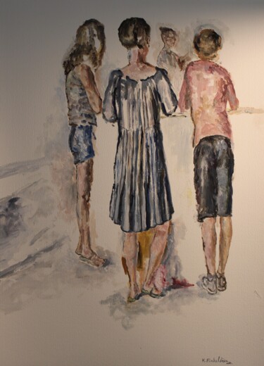 Peinture intitulée "Vide grenier de vil…" par Karen Finkelstein, Œuvre d'art originale, Huile