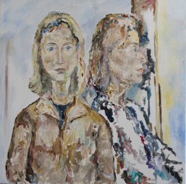 Painting titled "Humain, très humain" by Karen Finkelstein, Original Artwork, Oil