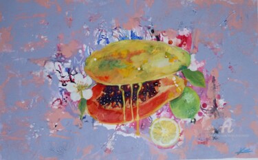 Pittura intitolato "Aux fruits exotiques" da Karen Lara Martin, Opera d'arte originale, Olio
