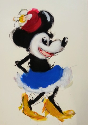 Malarstwo zatytułowany „Minnie Mouse” autorstwa Karen Thomas, Oryginalna praca, Akryl