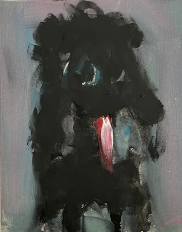 Malerei mit dem Titel "Poodle" von Karen Thomas, Original-Kunstwerk, Acryl