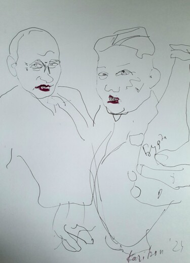 Drawing titled "Putin und Nordkorea…" by Kari Artist, Original Artwork, Marker