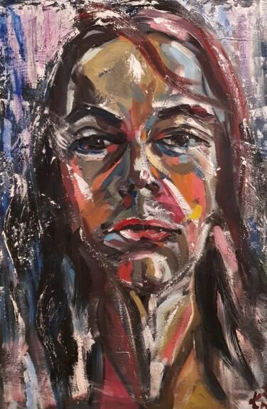 "Portrait of a WOMAN" başlıklı Tablo Karibou Artist tarafından, Orijinal sanat, Petrol Ahşap Sedye çerçevesi üzerine monte e…