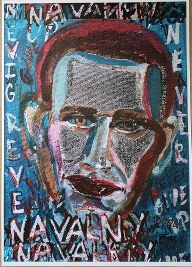 Digital Arts με τίτλο "Portrait of Alexei…" από Karibou Artist, Αυθεντικά έργα τέχνης, Ακρυλικό Τοποθετήθηκε στο Χαρτόνι