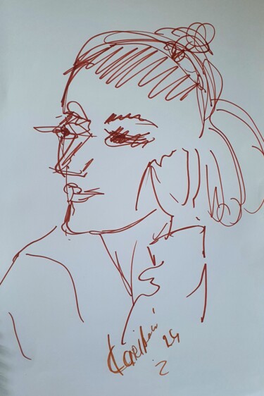 Drawing titled "Portrait sketch of…" by Karibou Artist, Original Artwork, Marker