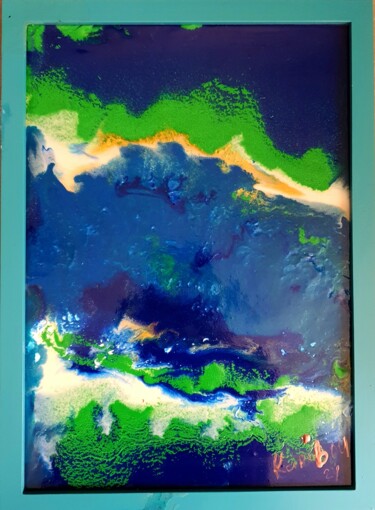 Painting titled "Ein abstraktes myst…" by Karibou Artist, Original Artwork, Resin Mounted on Other rigid panel