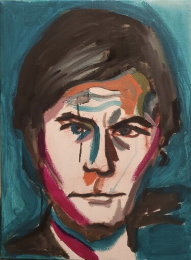 Painting titled "Alain Delon. Ален Д…" by Karibou Artist, Original Artwork, Oil