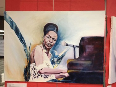 Peinture intitulée "Nina SImone" par Karima Ababou, Œuvre d'art originale, Huile