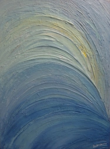 Painting titled "Untitled Waves" by Karin Amtmann (K. Amtmann), Original Artwork, Acrylic