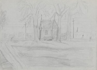 Painting titled "Kapelle Schwabmünch…" by Karin Sternberg, Original Artwork, Pencil