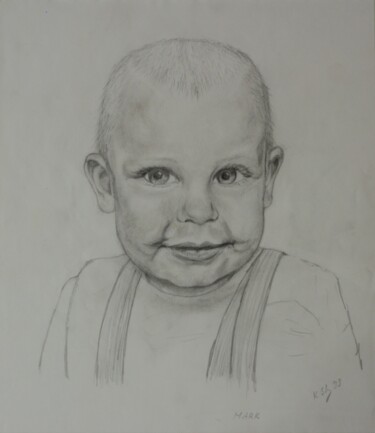 Painting titled "Kinderporträt" by Karin Sternberg, Original Artwork, Pencil