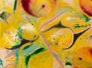 Painting titled "Vitamin C 1 von 8" by Karin Sternberg, Original Artwork, Oil