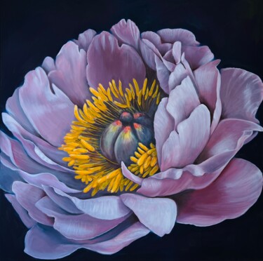 Painting titled "Big Peony" by Karina Kopteva, Original Artwork, Oil