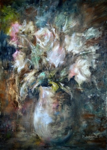 Malerei mit dem Titel "Vintage Bouquet" von Karine Andriasyan, Original-Kunstwerk, Öl