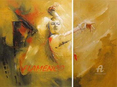 Pittura intitolato "Baile de flamenco" da Karine Brailly, Opera d'arte originale