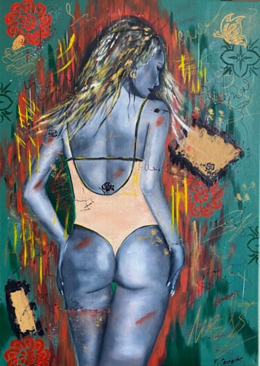 Картина под названием "Rêve" - Karine Carrasco, Подлинное произведение искусства, Масло Установлен на Деревянная рама для но…
