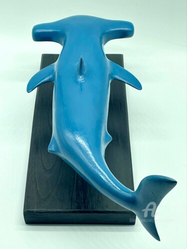 Sculpture titled "Requin Marteau" by Karine Verdier, Original Artwork, Wood