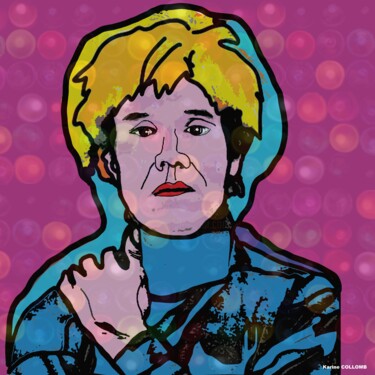 Pittura intitolato "Andy Warhol" da Karine Collomb, Opera d'arte originale, Pittura digitale Montato su Telaio per barella i…