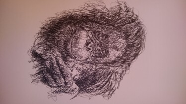 Drawing titled "Monkey.8" by Karl Robial, Original Artwork, Ink