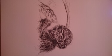 Drawing titled "Monkey.16" by Karl Robial, Original Artwork, Ink