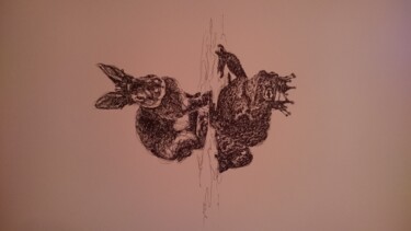 Tekening getiteld "Crapaud lapin" door Karl Robial, Origineel Kunstwerk, Inkt