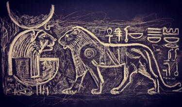 Dibujo titulada "Egypte 2 5/4/21" por Karl Robial, Obra de arte original, Tiza