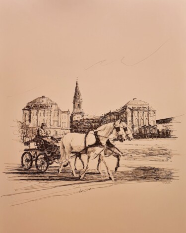 「Danemark 3」というタイトルの描画 Karl Robialによって, オリジナルのアートワーク, インク