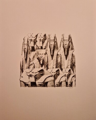 Dessin intitulée "Ramses" par Karl Robial, Œuvre d'art originale, Encre