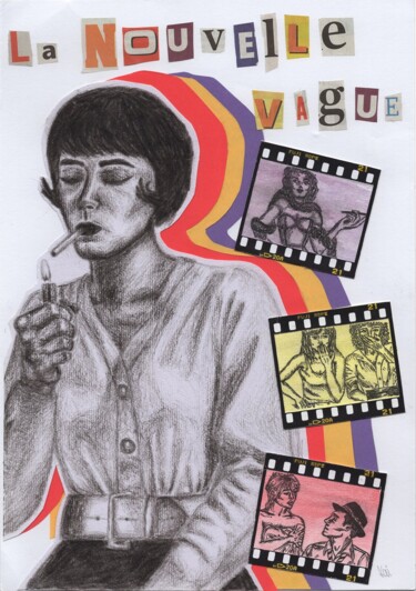 Collages titulada "La Nouvelle Vague" por Karla Cinke (Kai), Obra de arte original, Collages