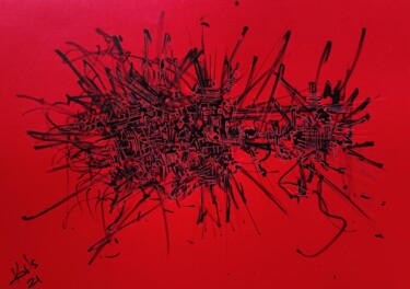 Drawing titled "RED 27" by Karls, Original Artwork, Acrylic