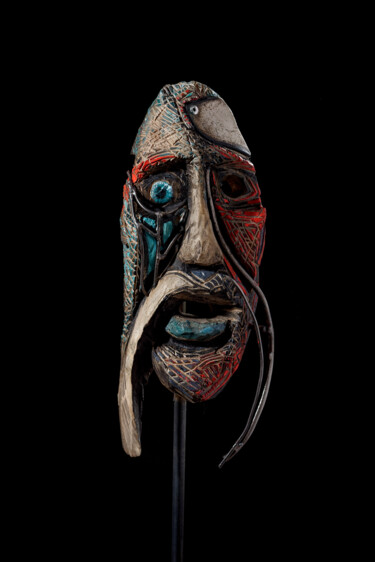 Rzeźba zatytułowany „Masque #3” autorstwa Karmax, Oryginalna praca, Drewno