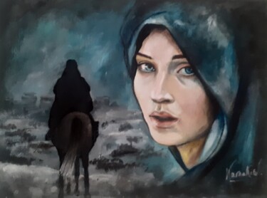 Painting titled "Sansa Stark" by Karnakiev, Original Artwork, Acrylic Mounted on Wood Stretcher frame