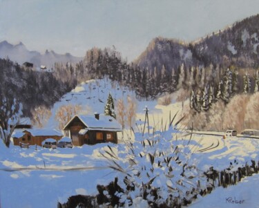 Peinture intitulée "Chalet de chasse da…" par Karol Reber, Œuvre d'art originale, Huile