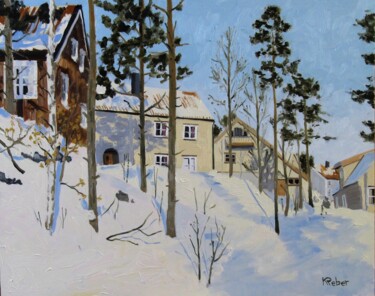 Painting titled "Quartier résidentie…" by Karol Reber, Original Artwork, Oil