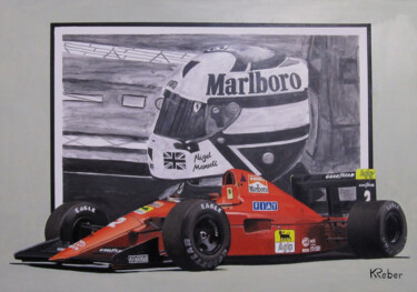 Peinture intitulée "Ferrari 641" par Karol Reber, Œuvre d'art originale, Huile