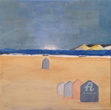 Pittura intitolato "Sur la plage" da Carole Labeyrie (Karolab), Opera d'arte originale, Acrilico Montato su Telaio per barel…