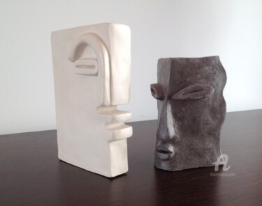 Sculpture titled "Black and white" by Carole Labeyrie (Karolab), Original Artwork, Terra cotta