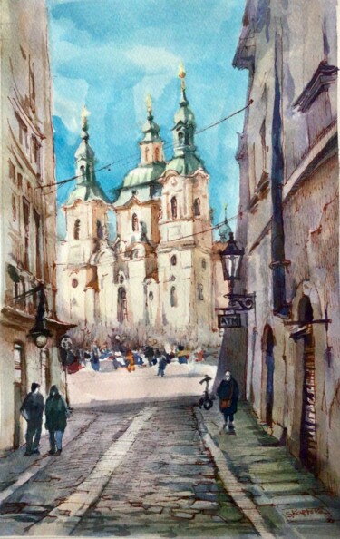 Malarstwo zatytułowany „Prague. Starmestska…” autorstwa Svitlana Karpova, Oryginalna praca, Akwarela