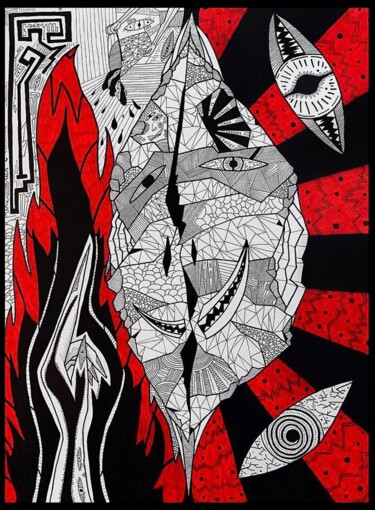 Malerei mit dem Titel "COCOON REAVELED" von Kartashoo, Original-Kunstwerk, Acryl