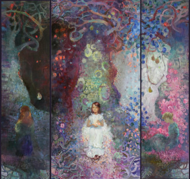 Pittura intitolato "Tree of conscience" da Anastasiia Grygorieva, Opera d'arte originale, Olio