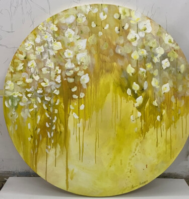 Malerei mit dem Titel "Flowering" von Karyna Mirzoieva, Original-Kunstwerk, Öl Auf Keilrahmen aus Holz montiert