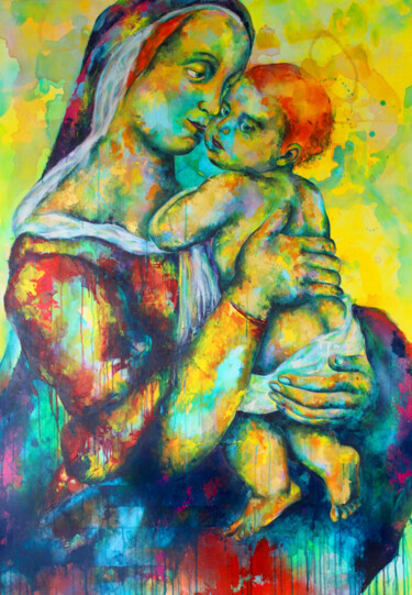 Peinture intitulée "Tempi Madonna" par Kascho, Œuvre d'art originale, Acrylique