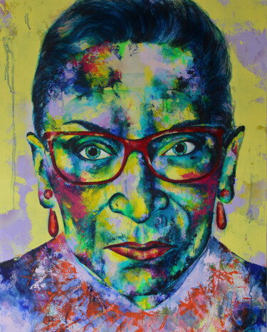 Painting titled "Ruth Bader Ginsburg" by Kascho, Original Artwork, Acrylic
